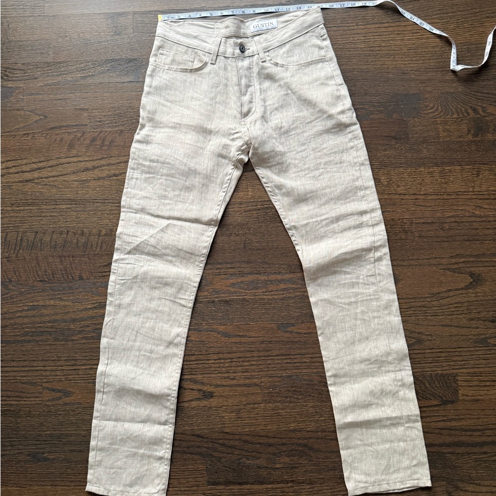 Gustin Men’s Slim Linen-Blend Jeans in Natural